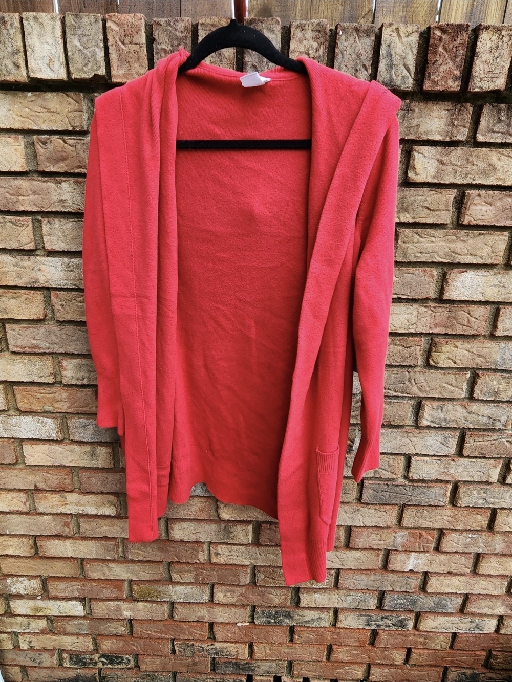 New Women's Talbots Red Hooded Cardigan Jacket, RV $154 size 1(Medium)